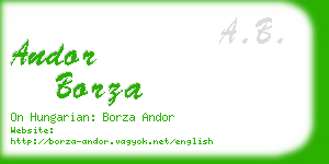 andor borza business card